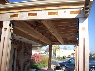 attached restaurant entrance awning